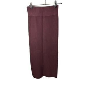 Express Burgundy Bodycon Pencil Knit Midi Skirt Women's Size Small